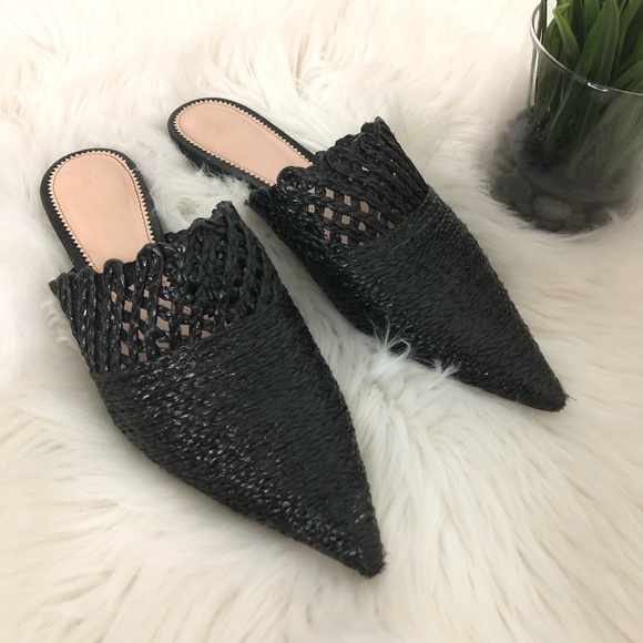 Zara Shoes - Zara Woman Mule Black Pointed Toe Flat Size 7